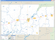 Rusk County Wall Map Basic Style