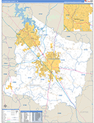 Rutherford Wall Map Basic Style
