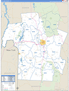 Rutland County Wall Map Basic Style