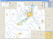 Saginaw County Wall Map Basic Style