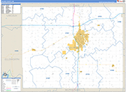 Saline County Wall Map Basic Style