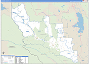 Sanders County Wall Map Basic Style