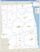 Sanilac County Wall Map Basic Style