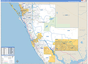 Sarasota County Wall Map Basic Style