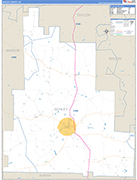Schley County Wall Map Basic Style