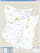 Schoharie Wall Map Basic Style
