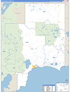 Schoolcraft County Wall Map Basic Style