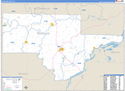 Schuyler County Wall Map Basic Style