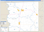 Schuyler County Wall Map Basic Style