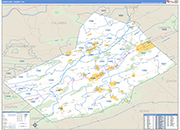 Schuylkill Wall Map Basic Style