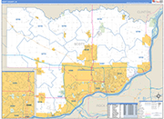 Scott County Wall Map Basic Style