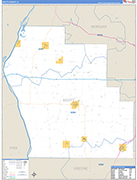 Scott County Wall Map Basic Style