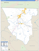 Scott County Wall Map Basic Style