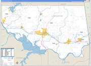 Sequoyah County Wall Map Basic Style