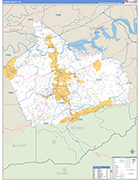 Sevier Wall Map Basic Style