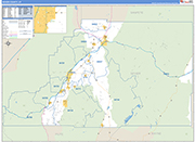 Sevier County Wall Map Basic Style