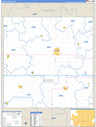 Seward County Wall Map Basic Style