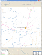 Shackelford County Wall Map Basic Style