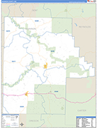 Shannon County Wall Map Basic Style