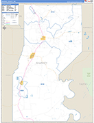 Sharkey County Wall Map Basic Style