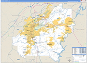 Shelby County Wall Map Basic Style