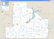 Shelby County Wall Map Basic Style