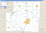 Shelby County Wall Map Basic Style