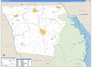 Shelby County Wall Map Basic Style