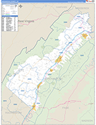 Shenandoah County Wall Map Basic Style