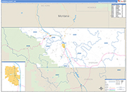 Sheridan County Wall Map Basic Style