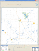 Sherman County Wall Map Basic Style