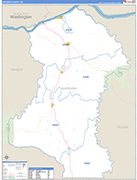 Sherman County Wall Map Basic Style