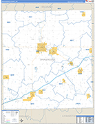 Shiawassee County Wall Map Basic Style