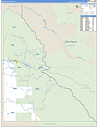 Shoshone Wall Map Basic Style