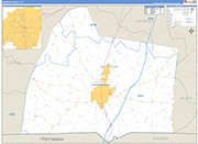 Simpson County Wall Map Basic Style
