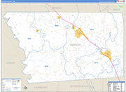 Simpson County Wall Map Basic Style