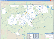 Siskiyou County Wall Map Basic Style