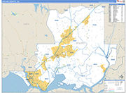 Solano County Wall Map Basic Style