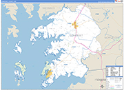 Somerset County Wall Map Basic Style