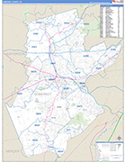 Somerset County Wall Map Basic Style