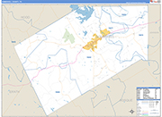 Somervell County Wall Map Basic Style