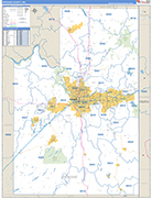 Spokane Wall Map Basic Style