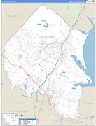 Stafford County Wall Map Basic Style