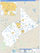 Stanislaus County Wall Map Basic Style