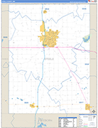 Steele County Wall Map Basic Style