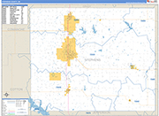 Stephens County Wall Map Basic Style