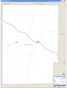 Sterling County Wall Map Basic Style