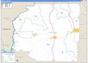 Stewart County Wall Map Basic Style