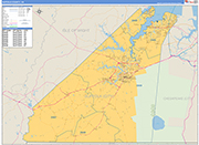 Suffolk County Wall Map Basic Style