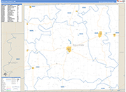 Sullivan County Wall Map Basic Style